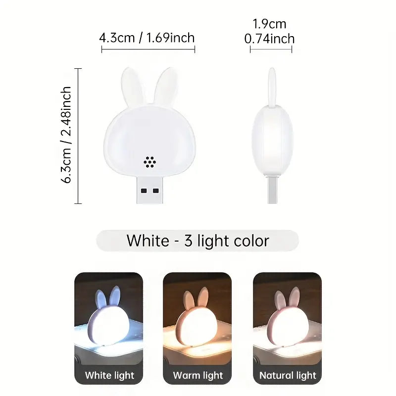 1pc Rabbit Small Night Light, Intelligent Voice Control